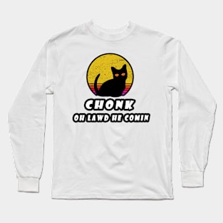 Funny Chonk Scale Cat meme memes Long Sleeve T-Shirt